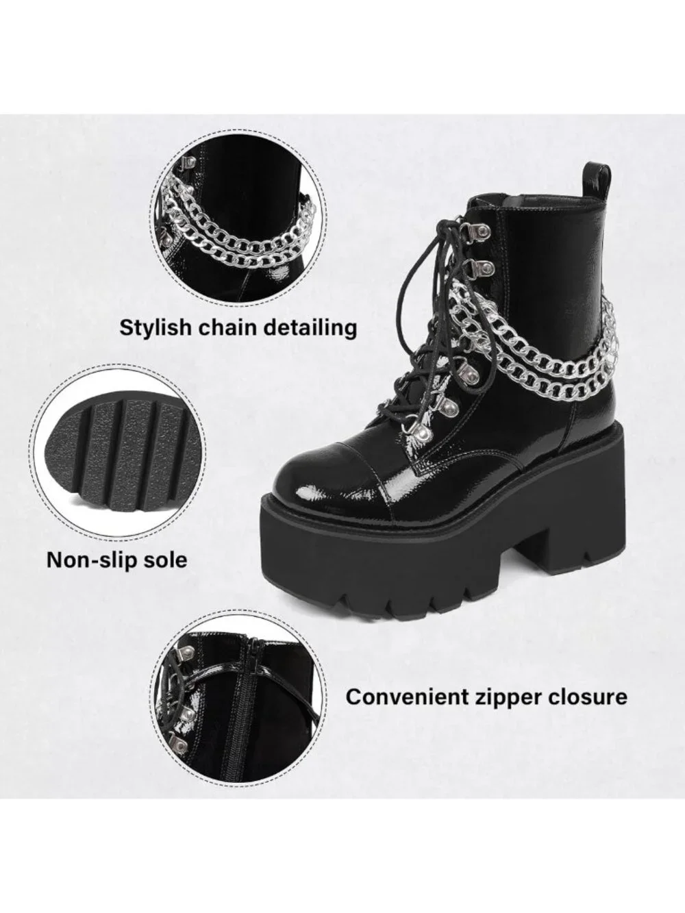 Stylish Women's Platform Ankle Boots | Rave Goth Combat Booties for Trendy Looks